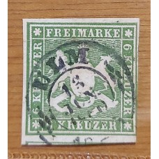 ALEMANIA 1857 ESTADO DE WURTTEMBERG Yv 13 ESTAMPILLA MUY RARA 180 EUROS